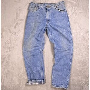 VTG USA Carhartt Flannel Lined Denim Jeans Men's 36x33 Heavyweight Outdoor Work